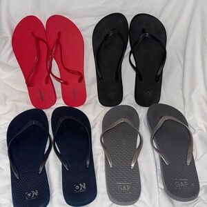 FOUR GAP and Old Navy Colorful Flip Flops Collection -